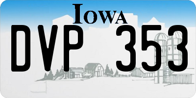 IA license plate DVP353