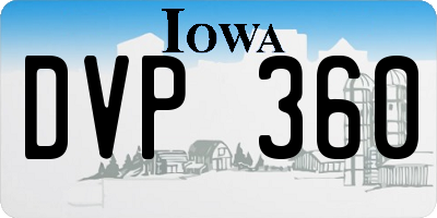 IA license plate DVP360