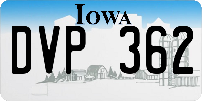 IA license plate DVP362