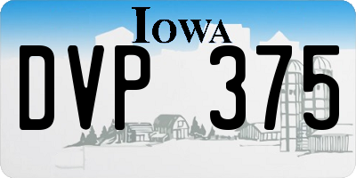 IA license plate DVP375