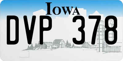 IA license plate DVP378