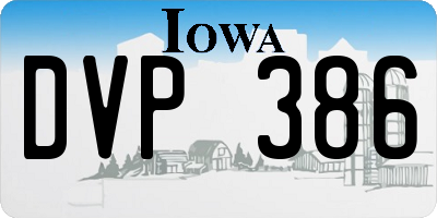 IA license plate DVP386
