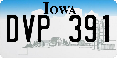 IA license plate DVP391