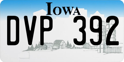 IA license plate DVP392