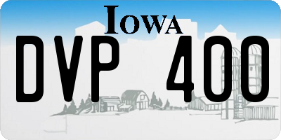 IA license plate DVP400