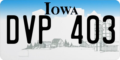 IA license plate DVP403