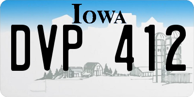 IA license plate DVP412