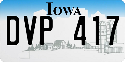 IA license plate DVP417