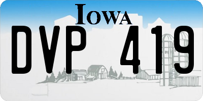 IA license plate DVP419