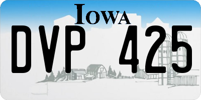 IA license plate DVP425