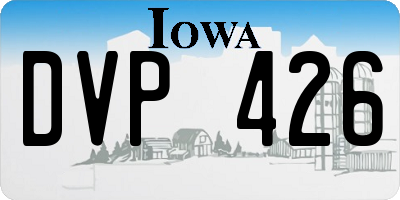 IA license plate DVP426