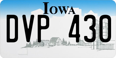 IA license plate DVP430