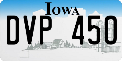 IA license plate DVP450