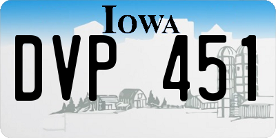 IA license plate DVP451