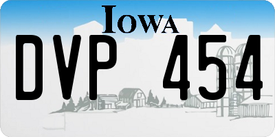 IA license plate DVP454