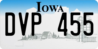 IA license plate DVP455