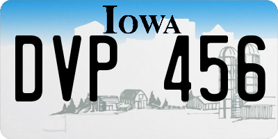 IA license plate DVP456