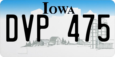 IA license plate DVP475