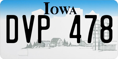 IA license plate DVP478