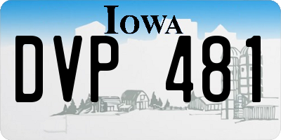 IA license plate DVP481