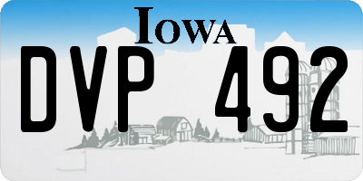 IA license plate DVP492