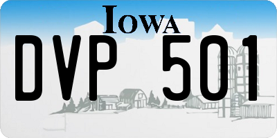 IA license plate DVP501