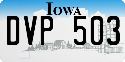 IA license plate DVP503