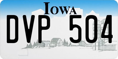 IA license plate DVP504
