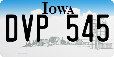 IA license plate DVP545