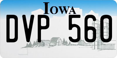 IA license plate DVP560