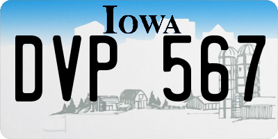 IA license plate DVP567