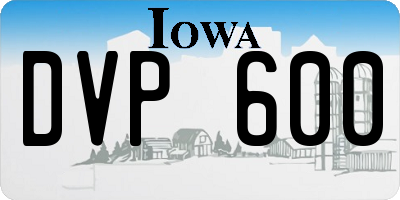 IA license plate DVP600