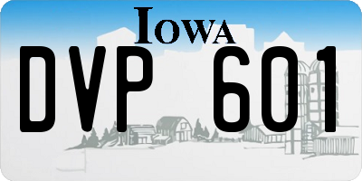 IA license plate DVP601