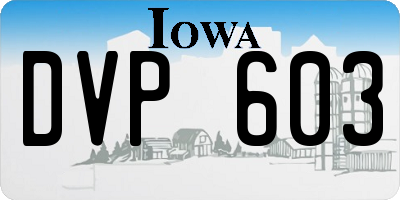 IA license plate DVP603