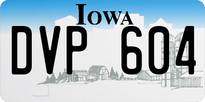IA license plate DVP604