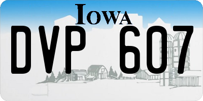 IA license plate DVP607