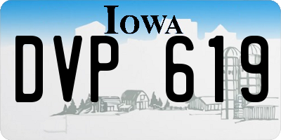 IA license plate DVP619