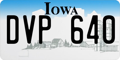 IA license plate DVP640