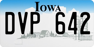 IA license plate DVP642