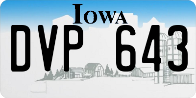 IA license plate DVP643