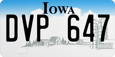 IA license plate DVP647