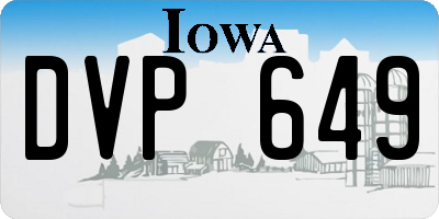 IA license plate DVP649