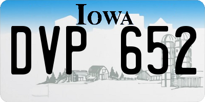 IA license plate DVP652