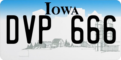 IA license plate DVP666