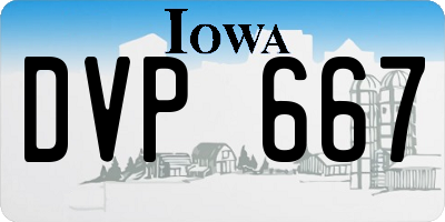 IA license plate DVP667