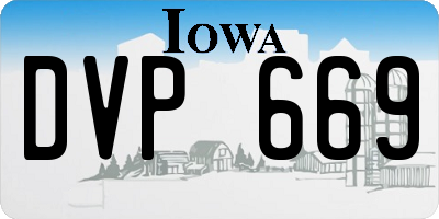 IA license plate DVP669