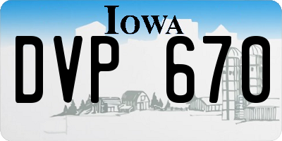 IA license plate DVP670