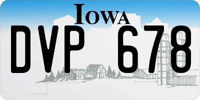IA license plate DVP678