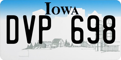 IA license plate DVP698