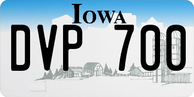 IA license plate DVP700